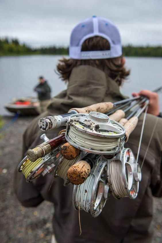 Angler fishing from a small boat on an Irish lake